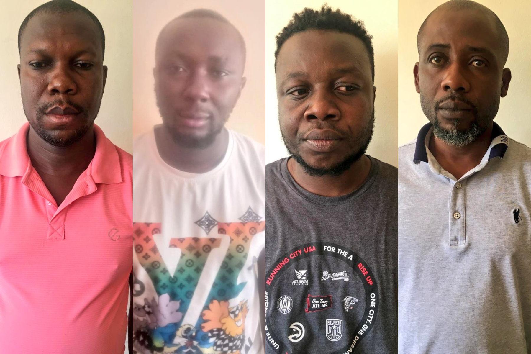 Photo collage of four suspects arrested during a crackdown on drug traffickers and peddlers in Nairobi.